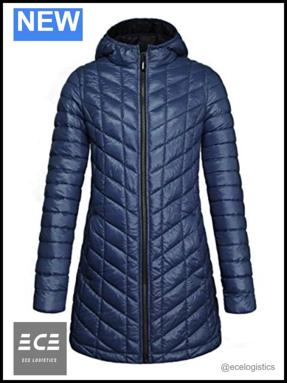 Women's Long Hooded Puffer Coat Lightweight Packable Winter Jacket